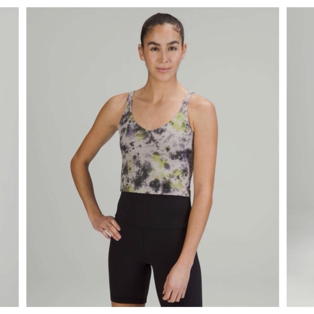 Lululemon Align Tank Light Support Radial Tie Dye Grey Gym Workout Womens 8